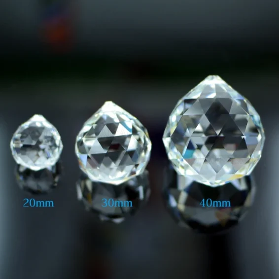 15mm-40mm Clear Crystal Faceted Balls Glass Hanging Pendant For Wedding Decor Best Selling