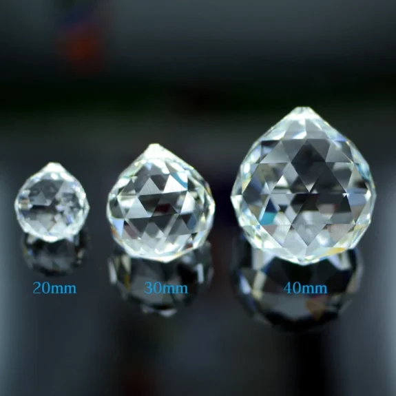 15mm-40mm Clear Crystal Faceted Balls Glass Hanging Pendant For Wedding Decor Best Selling