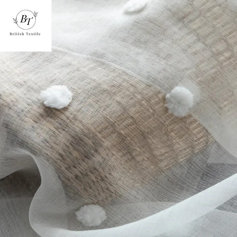 Modern Curtains for Living Dining Room Bedroom Three-dimensional Window Screen Nordic Simple White Wave Point Tulle - Image 4