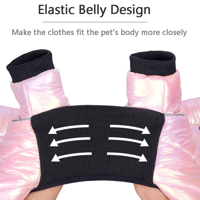 Winter Dog Down Jacket Waterproof Dog Clothes for Small Dogs Build-in Collar Puppy Jumpsuit Reflective Pet Coat French Bulldog - Image 4