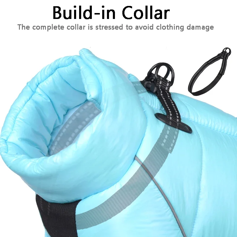 Winter Dog Down Jacket Waterproof Dog Clothes for Small Dogs Build-in Collar Puppy Jumpsuit Reflective Pet Coat French Bulldog - Image 3