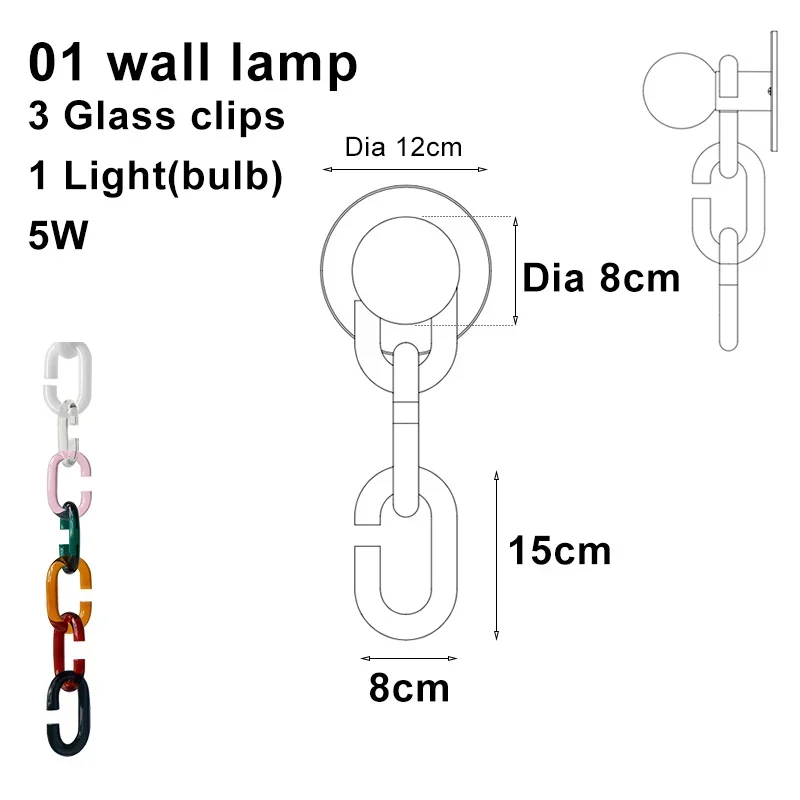 Cerine Chandelier Creative Chain Chandelier design colorful Glass chandelier Living Room Bedroom Home dining room lighting - Image 13