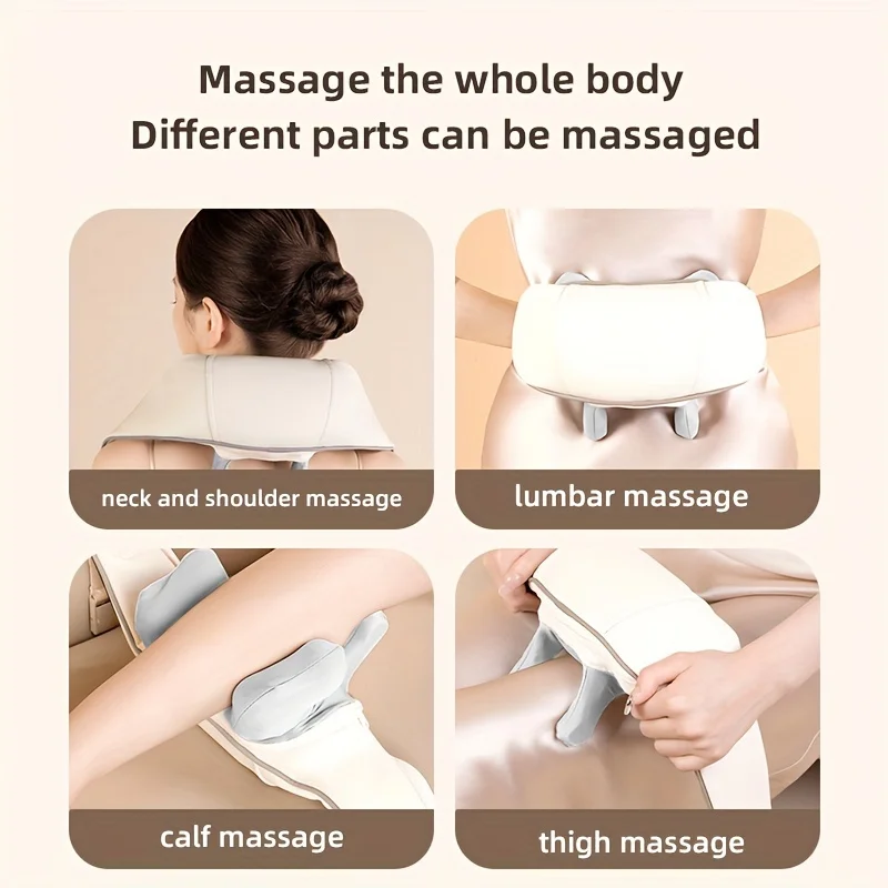 Shoulder and neck massager, capable of deep hot compress, finger pressure wireless massage shawl, electric kneading massager - Image 6