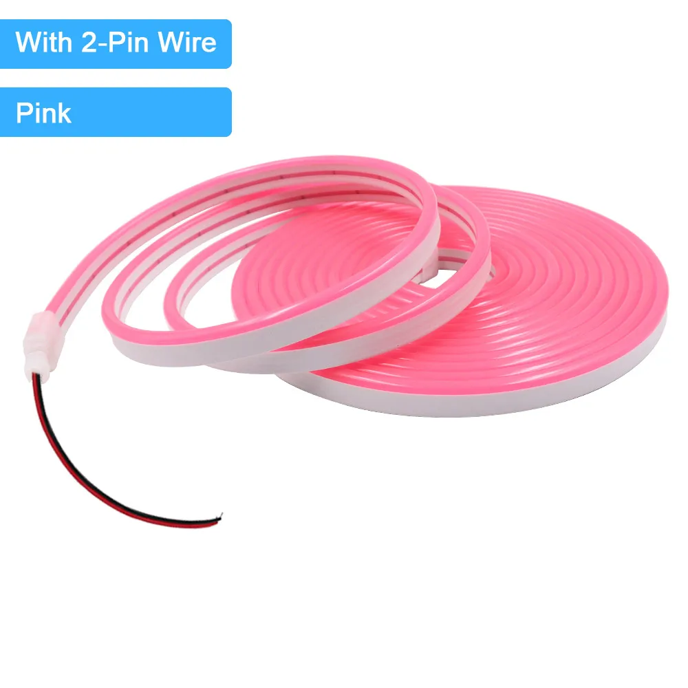 12V 24V LED Neon Light Strip Waterproof Neon Sign 6X12mm Silicone Rope Lights Flexible Lamp Decoration with DC Plug/2pin Wire - Image 10