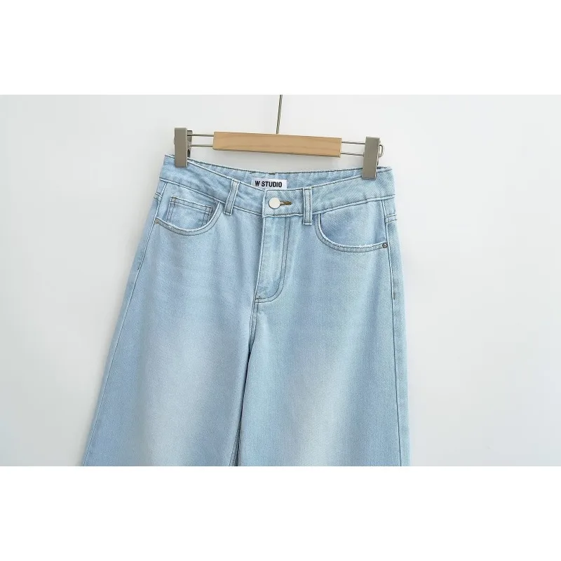 TRAFZR Women's Denim Pants Baggy Jeans Y2k Vintage Flared Wide New Low Waist Rise Oversize Pant Harajuku Fashion Woman Trousers - Image 3