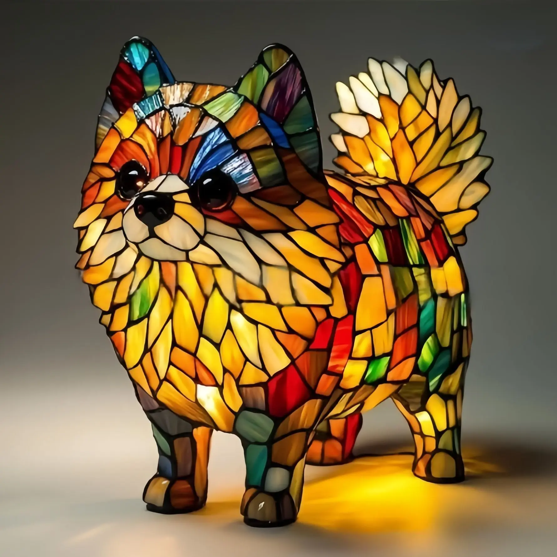 LED Corgi Lamp And Pug Lamp Dog Series Art Night Light Stained Resin French Tabletop Night Light Cute Pet Dogs Desktop Decor - Image 17