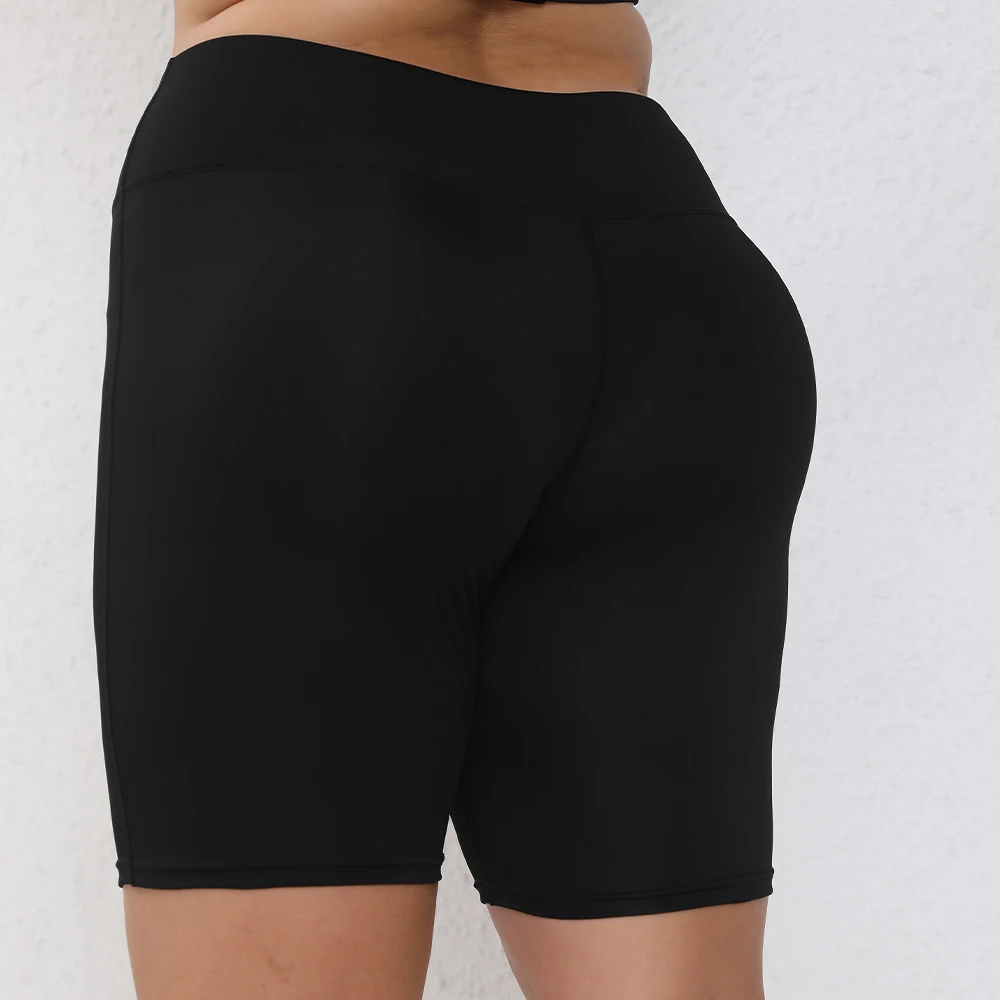 Plus Size Yoga Shorts Women Black High Waist Shorts For Fitness Running Workout Woman Clothing 0XL-4XL - Image 2