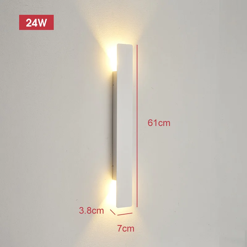 Outdoor Waterproof Wall Lamps Strip Aluminum Wall Lights 18W LED Black Wall Lamp Bedroom Exterior Outdoor Lighting Fixtures - Image 7
