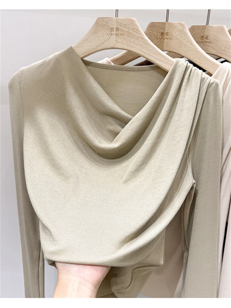 Autumn Women T Shirt Girls T-Shirt Woman Clothes Tops Cotton Slim Tshirt Female Long Sleeve Crop Top Y2k Spring Tee Sexy White - Image 3