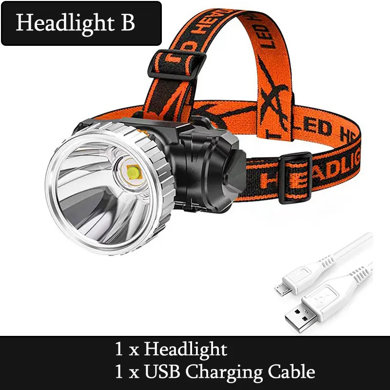 LED Flashlight Powerful Headlamp Built-in Battery LED Head Lamp Head-Mounted USB Rechargeable Flashlight for Camping Fishing - Image 10