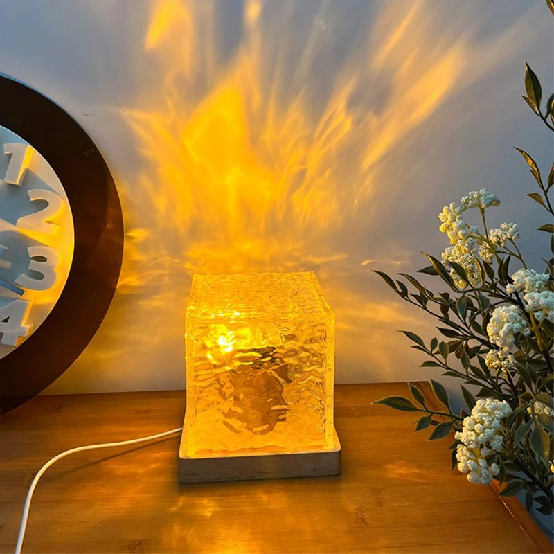 Ocean Wave Night Light Galaxy Projector Usb RGB Led Lights 3D Crystal Night Lights For Bedroom Desk Dynamic Rotating Light - Image 6