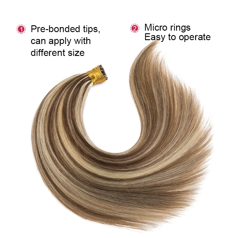 ITIP Hair Extension Human Hair for Women Straight Real Brazilian Human Hair 50 Strands Pre-bonded Highlight ITIP Hair Extensions - Image 4
