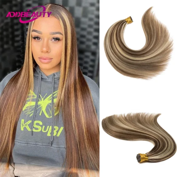 Straight Human Hair Extensions ITIP Human Fusion Hair 100% Real Brazilian Human Hair 50 Strands Keratin Capsule Natural Hair
