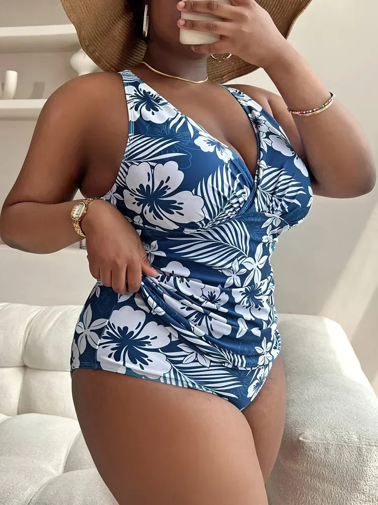 Plus Size Swimwear Women Swimsuit Sexy Big Bikini Bathing Suit 2025 Mujer Summer Beach Wear Monokini Tankini Swimsuits Women 4XL - Image 4