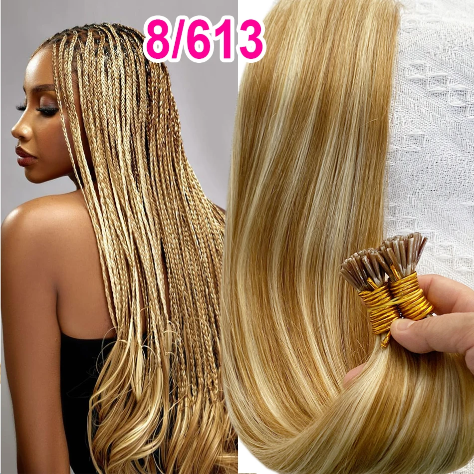 Raw Virgin Keratin Itip Hair Extensiones De Cabello 100% humano Remy Russian Remy Straight I Tip Natural Human Hair Extensions - Image 7