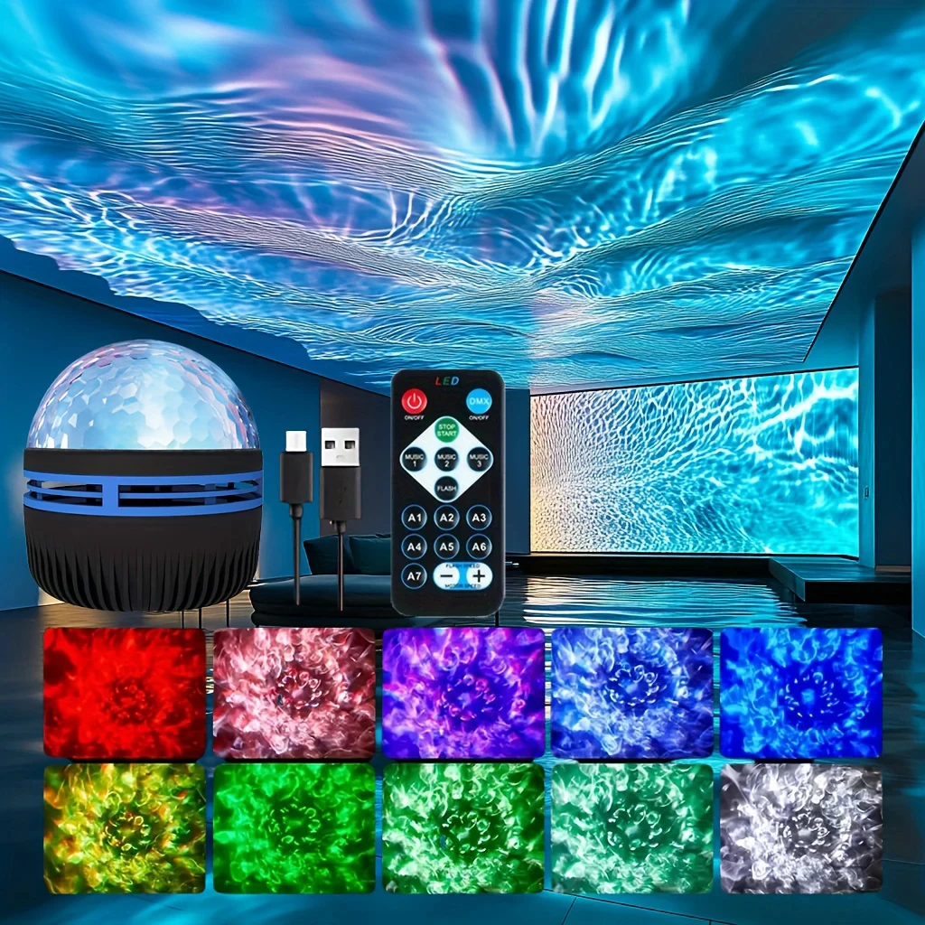 Galaxy Starry Sky Projector Light USB Remote Control Rotating multicolour Led Night Light Bedrooms Ambiance Christmas Decoration - Image 6