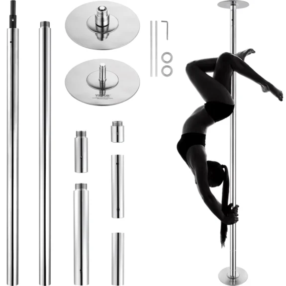 Sihao Dancing Pole Spinning Static Dancing Pole Kit Removable Pole 45mm Heavy-Duty Stainless Steel Pole for Exercise Home Club