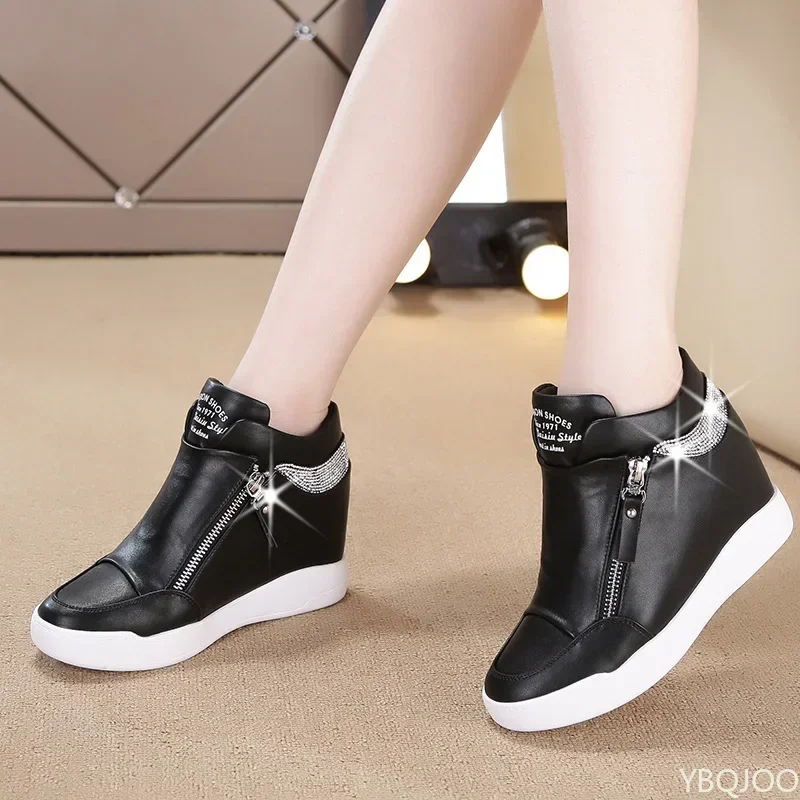 Women Casual Platform High Heels Sneakers Spring Autumn Increase Vulcanize Shoes Woman Fashion PU Leather Chunky Sports Shoes - Image 2
