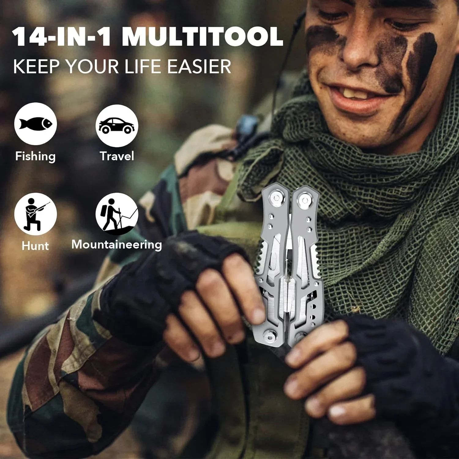 Hand Diy Multi Tools Multi-tool Folding Knives Scissor Cutters EDC Survival Gear Manual Pliers Fishing Outdoor Survival Camping - Image 6