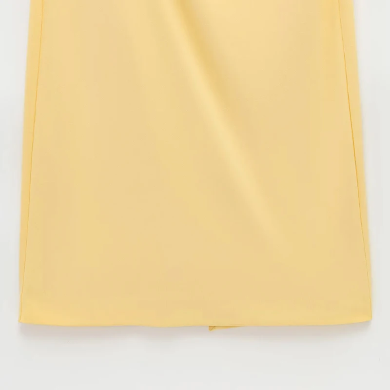 TRAF Yellow Elegant Midi Dresses 2025 Women's Spring Summer Off Shoulder Long Dresses Y2k Vintage Party Evening Dress Vestidos - Image 6