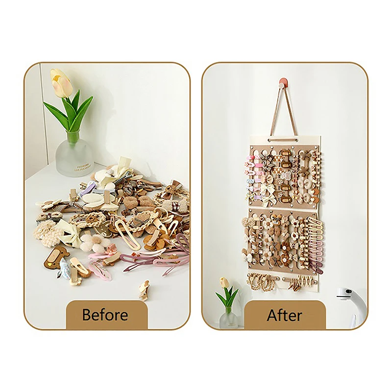 Hair Bows Organizer Wall Hanging Large Capacity Headband Holder Hair Clip Storage Hanger Space Saving Accessory For Girl Room - Image 3