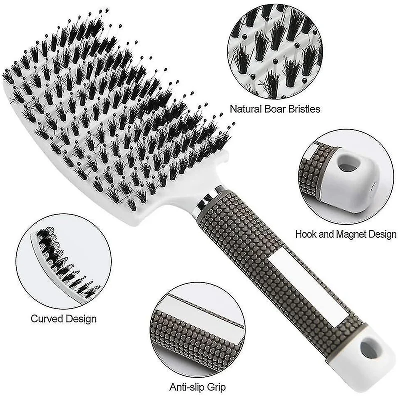 Hair Brush Scalp Massage Comb Hairbrush Boar Bristle Nylon Women Wet Curly Detangle Hair Brush Salon Hairdressing Styling Tool - Image 3