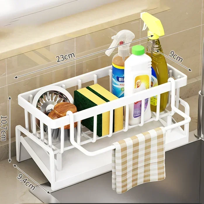 Kitchen organizer storage Multifunctional Sponge Rack Drainer Kitchen Shelf Sink Rag Dishwashing Detergent Dishcloth Organiser - Image 8
