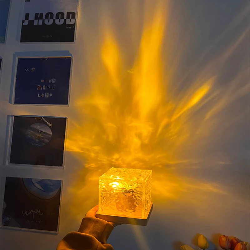 Ocean Wave Night Light Galaxy Projector Usb RGB Led Lights 3D Crystal Night Lights For Bedroom Desk Dynamic Rotating Light - Image 5