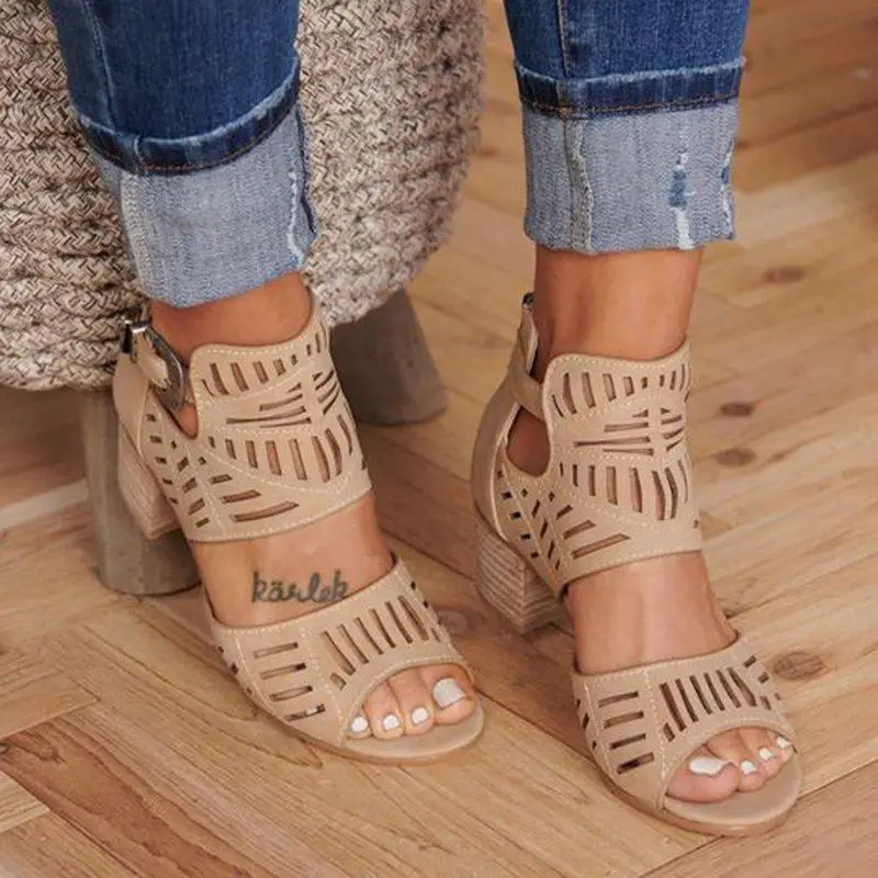Women High Heel Sandals Retro Gladiator Ladies Casual Rome Fashion Summer Woman Shoes Plus Size 35-43 sandals for women2023 - Image 4