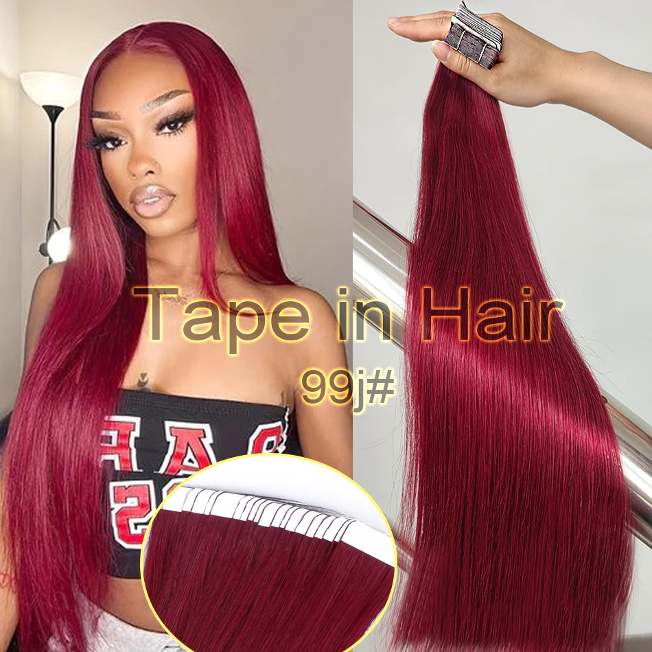 Straight Tape In Human Hair Extensions Natural Hair Extensions 100% Skin Weft Adhesive Glue On For Salon High Quality 18"-30" - Image 13