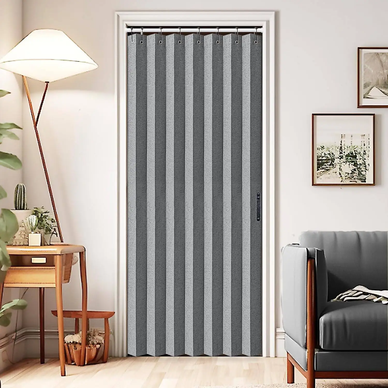 Closet Curtains, Accordion Style Door Curtains for Doorways, Pleated Folding Doors Curtain for Closet and Room Divider - Image 7