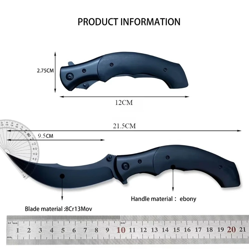 CR 7471 Folding Pocket Knife 8Cr13Mov Blade Resin/Wooden Handle Camping Outdoor Hunting Self-defense Survival EDC Tools Knives - Image 6