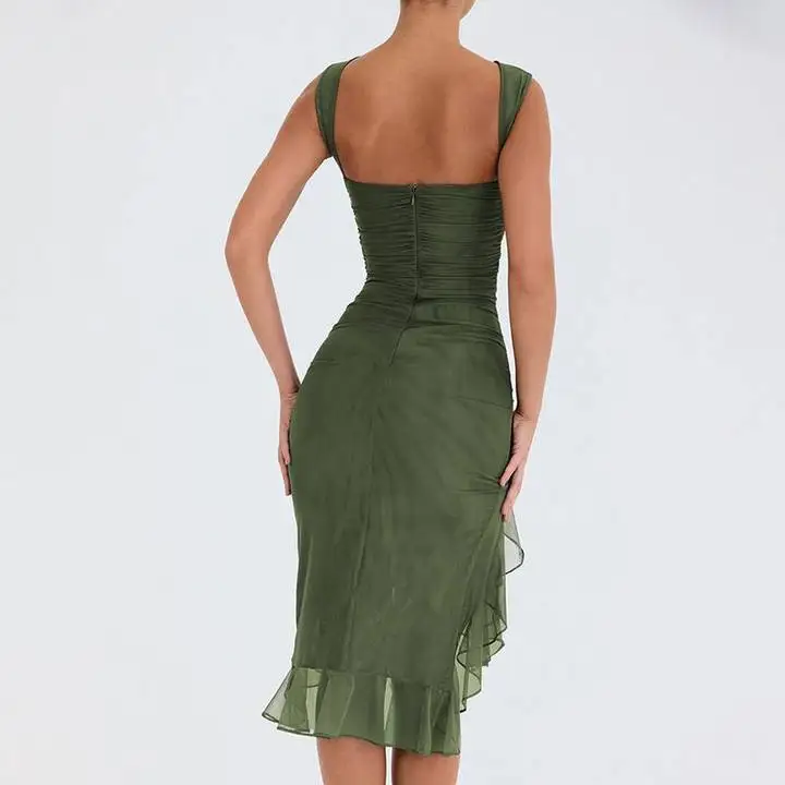 Hugcitar Sexy Y2K Clothes Tie Dye Print Backless Side Slit Bodycon Maxi Dress For Women 2023 Outfits Club Party - Image 6