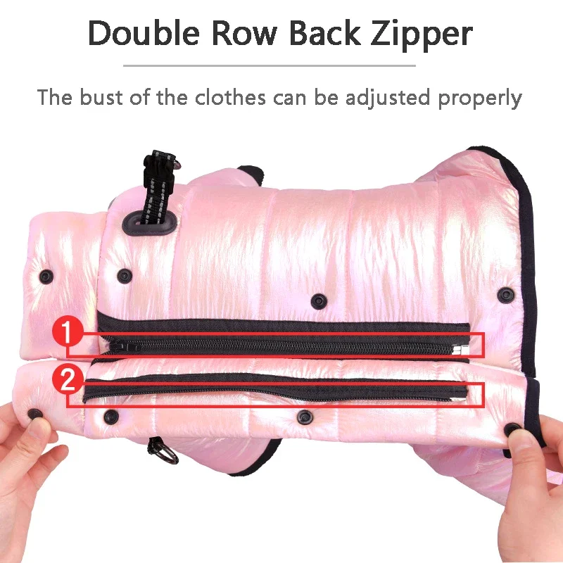 Winter Dog Down Jacket Waterproof Dog Clothes for Small Dogs Build-in Collar Puppy Jumpsuit Reflective Pet Coat French Bulldog - Image 5