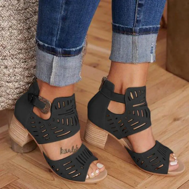 Women High Heel Sandals Retro Gladiator Ladies Casual Rome Fashion Summer Woman Shoes Plus Size 35-43 sandals for women2023 - Image 3