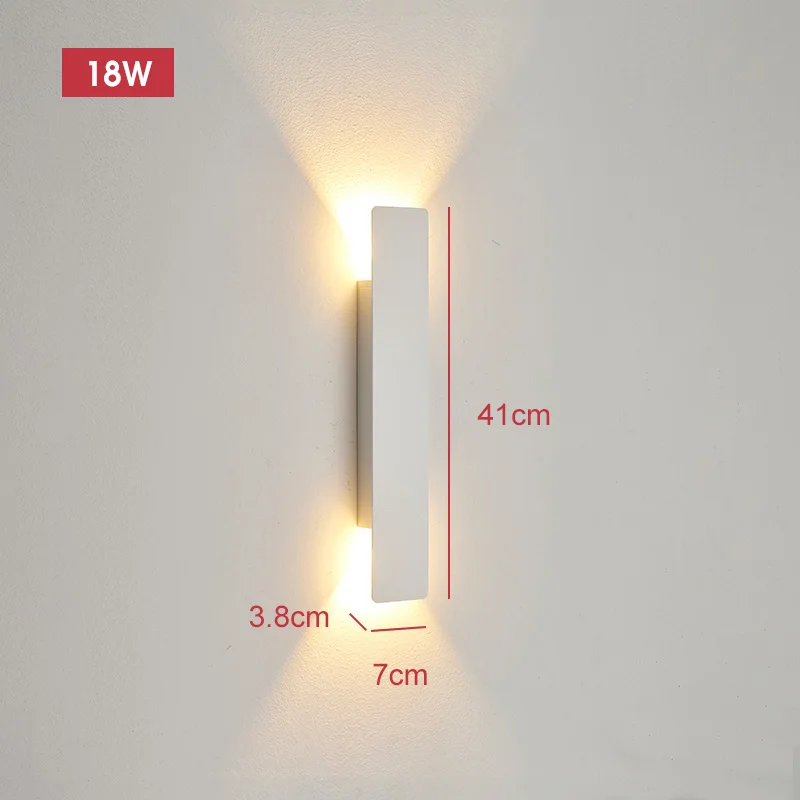 Outdoor Waterproof Wall Lamps Strip Aluminum Wall Lights 18W LED Black Wall Lamp Bedroom Exterior Outdoor Lighting Fixtures - Image 10