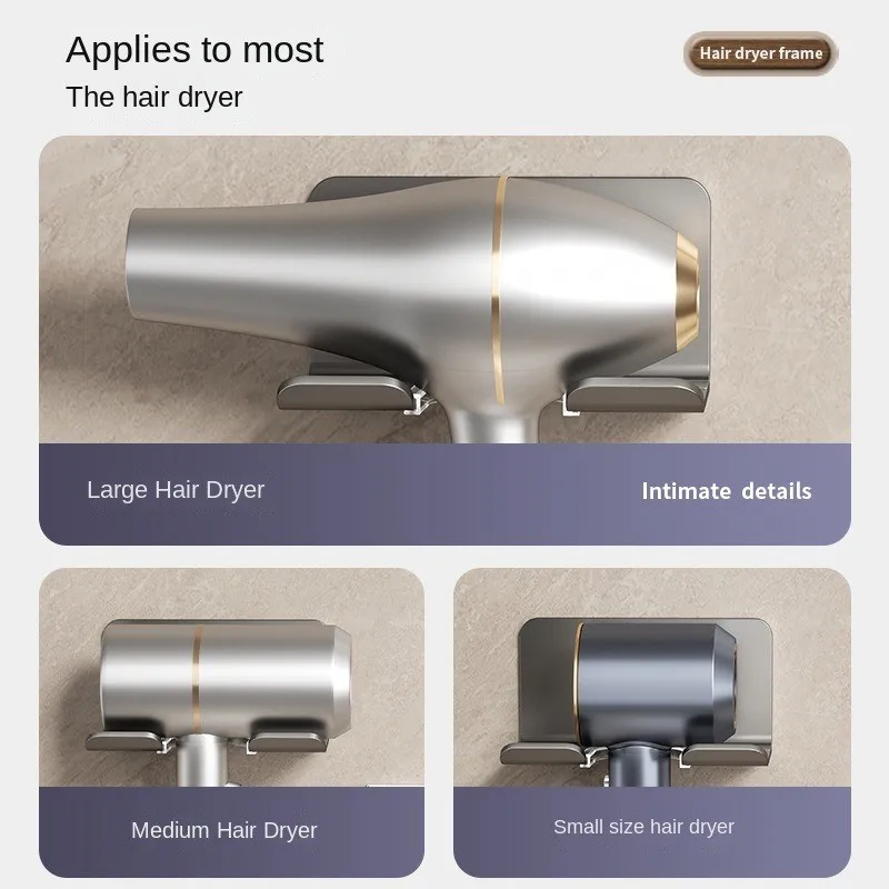 Hair Dryer Holder Bathroom Hair Straightener Stand Nail Free Shelves for Wall Room Bathroom Storage Rack Shelf Wall-mounted Home - Image 5