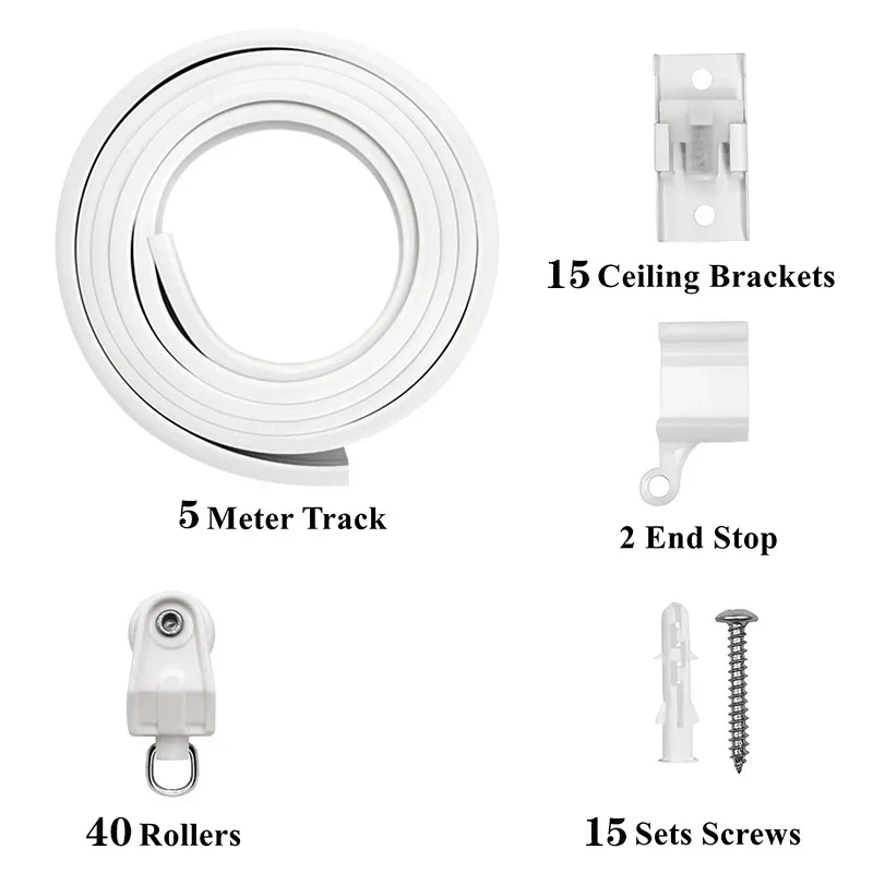 2/3/5/6M Bendable Curtain Track Bedrooms Balconies Bathrooms Flexible Silent Curtain Room Divider Track Home Window Decor Access - Image 8