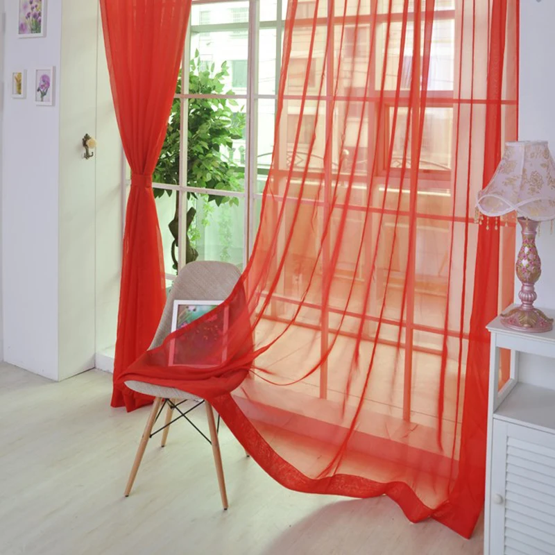 Tulle Curtains For The Kitchen Living Room Solid Sheer Curtains Tulle On The Windows Drapes Window Screen Dropshipping - Image 4
