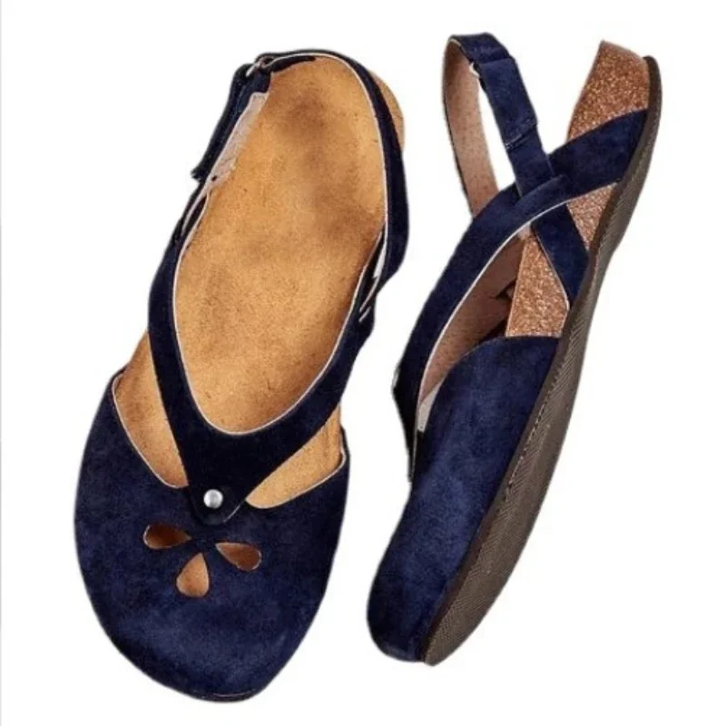 2023Women Sandals Summer Ladies Girls Comfortable Ankle Hollow Round Toe Sandals Woman Soft Beach Sole Female Shoes Plus Size - Image 5