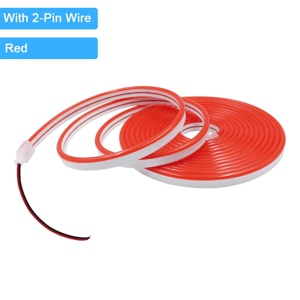 12V 24V LED Neon Light Strip Waterproof Neon Sign 6X12mm Silicone Rope Lights Flexible Lamp Decoration with DC Plug/2pin Wire - Image 9