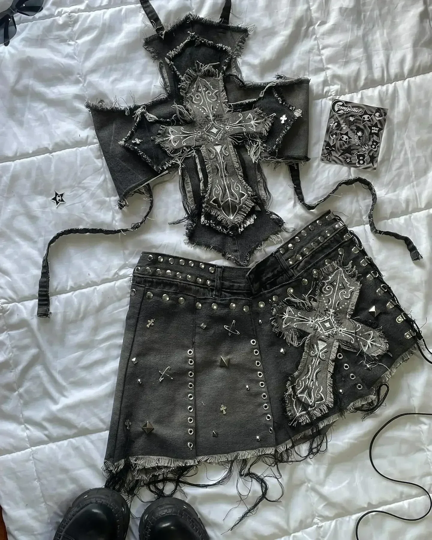 Y2K Knitted Splicing Short Skirt Two Piece Set Women Knitted Long Sleeved Sweater Cute Bow Mini Pleated Skirt Autumn Winter Suit - Image 15