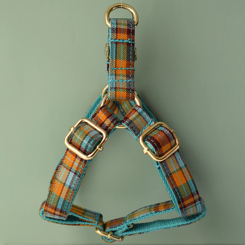 Grid Self-Design Dog Harness  For Small Medium Big Dogs Free Engraved Name ID Tag Christmas Dog Collars For Chihuahuas Grid 13 - Image 7