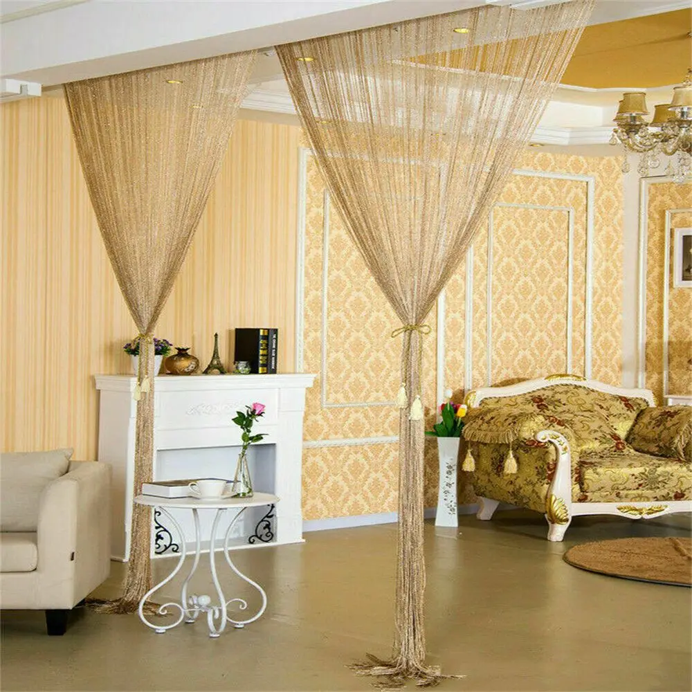 2M*1M String Curtain Panels Door Fly Screen Hanging Beaded Curtains Room Divider Net - Image 2