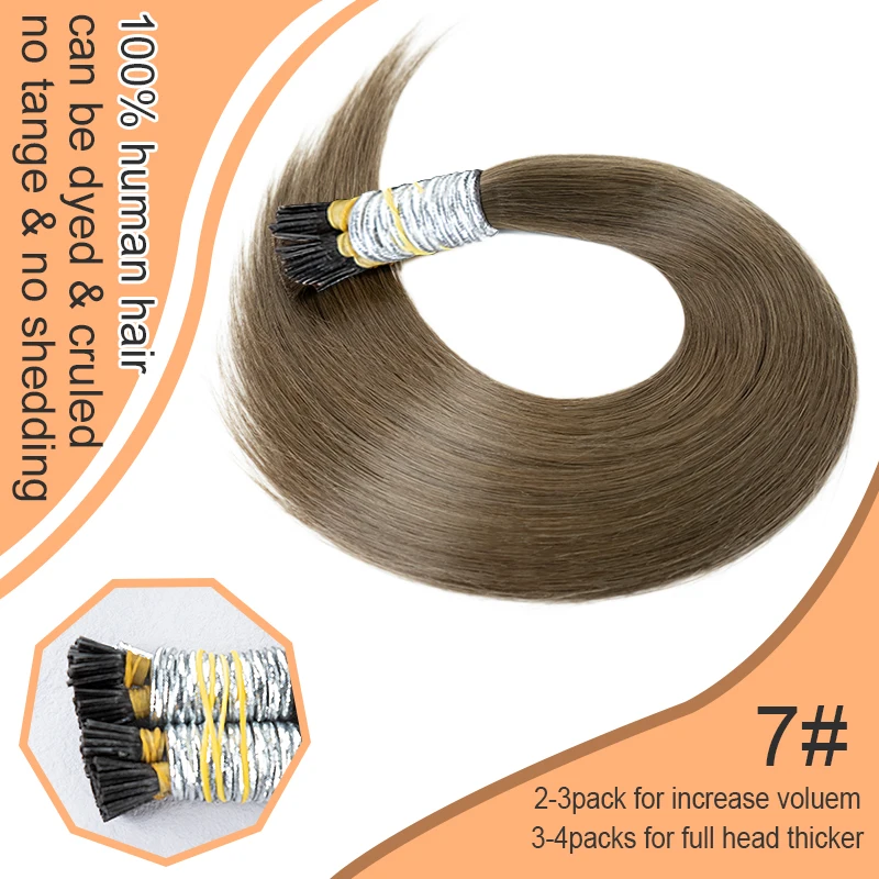 Raw Virgin Keratin Itip Hair Extensiones De Cabello 100% humano Remy Russian Remy Straight I Tip Natural Human Hair Extensions - Image 21
