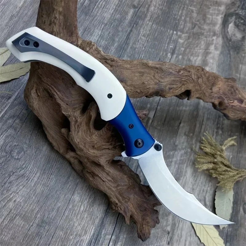 CR 7471 Folding Pocket Knife 8Cr13Mov Blade Resin/Wooden Handle Camping Outdoor Hunting Self-defense Survival EDC Tools Knives - Image 4