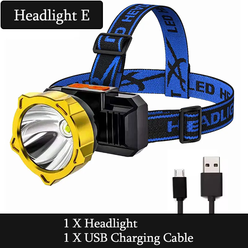 LED Flashlight Powerful Headlamp Built-in Battery LED Head Lamp Head-Mounted USB Rechargeable Flashlight for Camping Fishing - Image 11