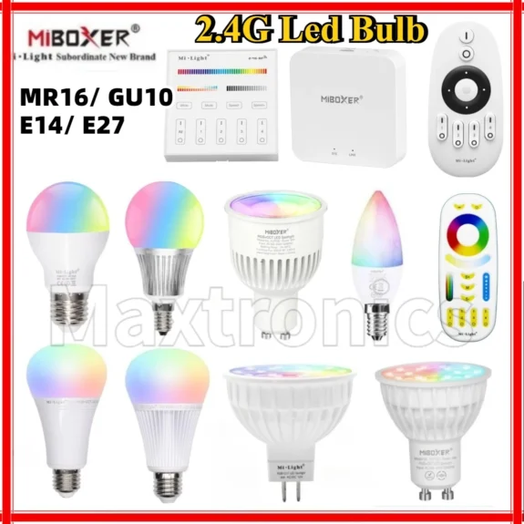 Hot Miboxer 2.4G Led Bulb MR16 GU10 E14 E27 Led Light 4W 5W 6W 9W 12W CCT RGB+CCT Wireless Wifi Remote Control LED Spotlight