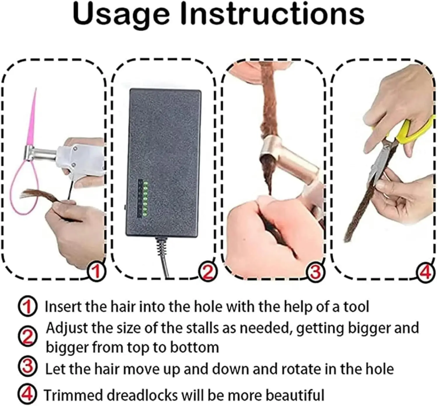 Braiding Machine,Dreadlock Machine,Automatic Hair Curling Machine with 6 Heads,Suitable for DIY Your Own Braided Hair Extensions - Image 2