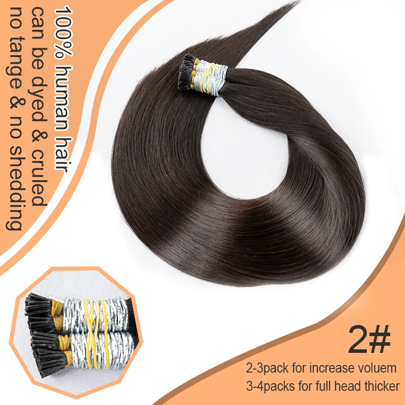 Raw Virgin Keratin Itip Hair Extensiones De Cabello 100% humano Remy Russian Remy Straight I Tip Natural Human Hair Extensions - Image 26
